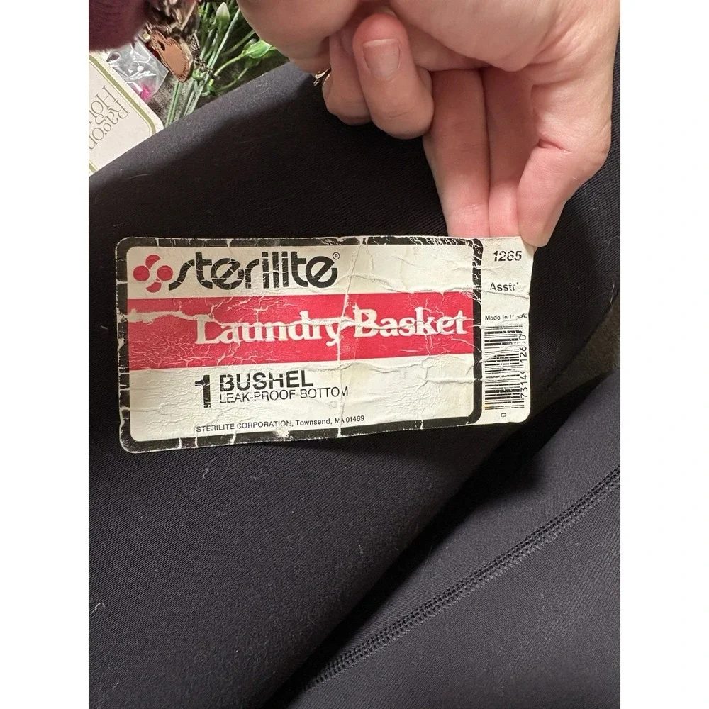 Vtg Serilite 1 Bushel Round Almond Laundry Basket Clothes Made‎ In USA #1266